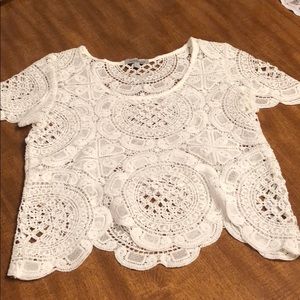 Charlotte Russe White Lace Blouse